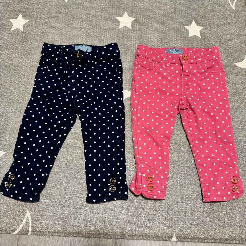 GAP Kids Polka Dot Jeans - Navy and Pink